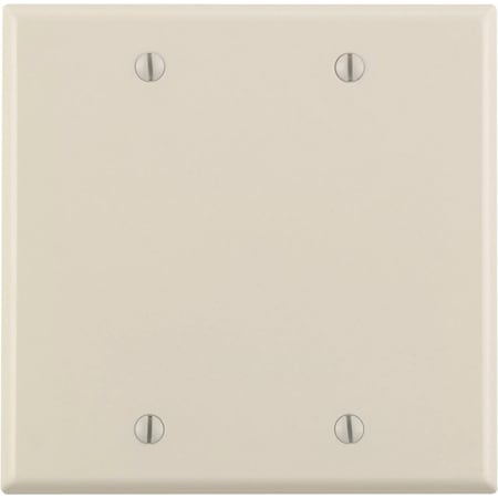 Leviton Leviton Almond 2 gang Thermoset Plastic Blank Wall Plate 1 pk 78025-000